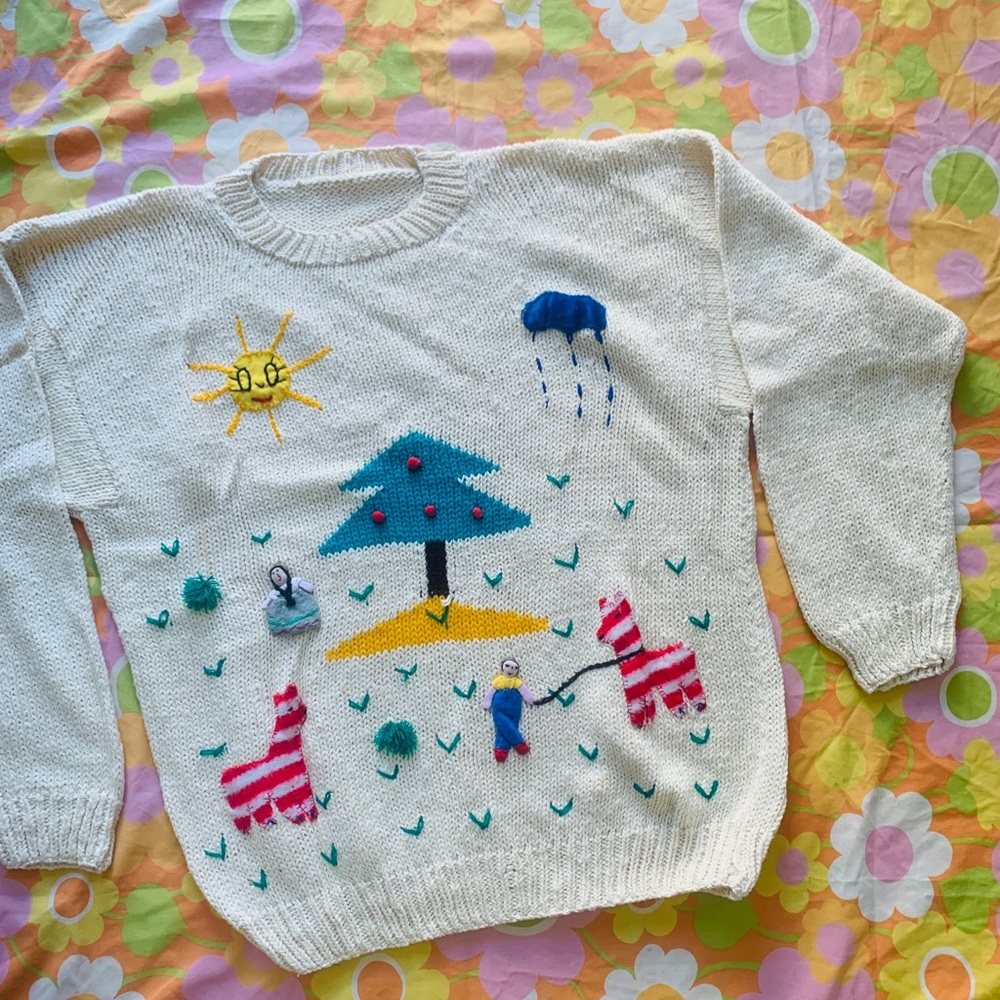 SOLD VTG 1980s Forrest Scene Sweater